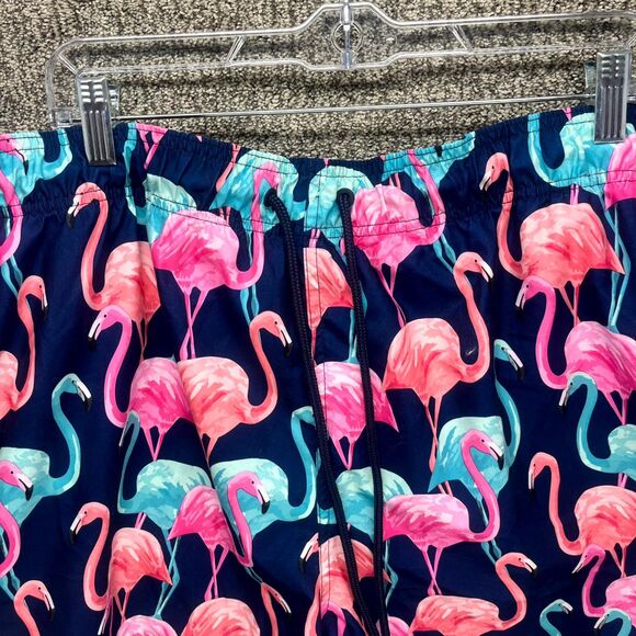 George Above the Knee 6" Inseam Shorts Mens 2XL Multicolor Flamingo Drawstring - Picture 2 of 10